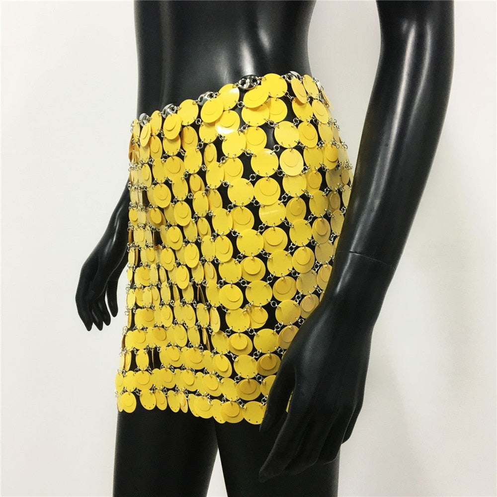 Shiny Sequins Mini Skirt