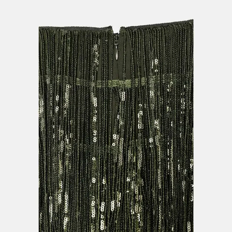 Green Tassels Skirt