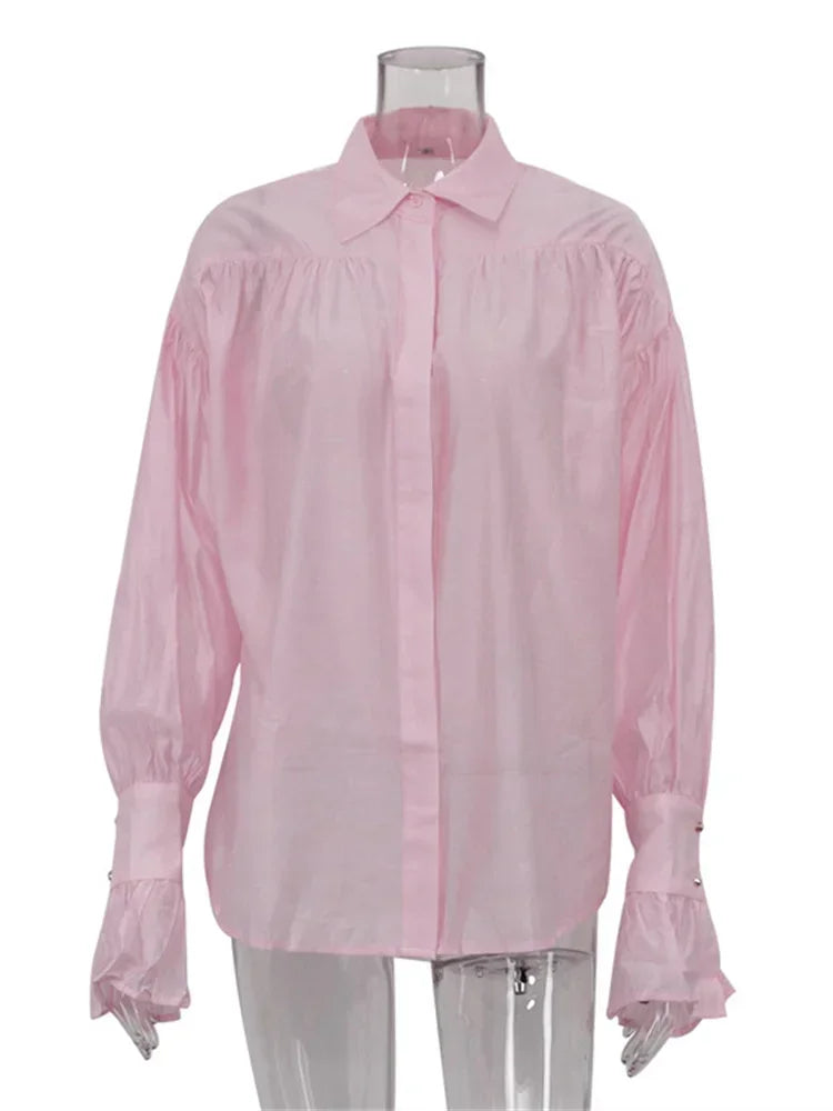 Alla Loose Long Sleeve Patchwork Blouse