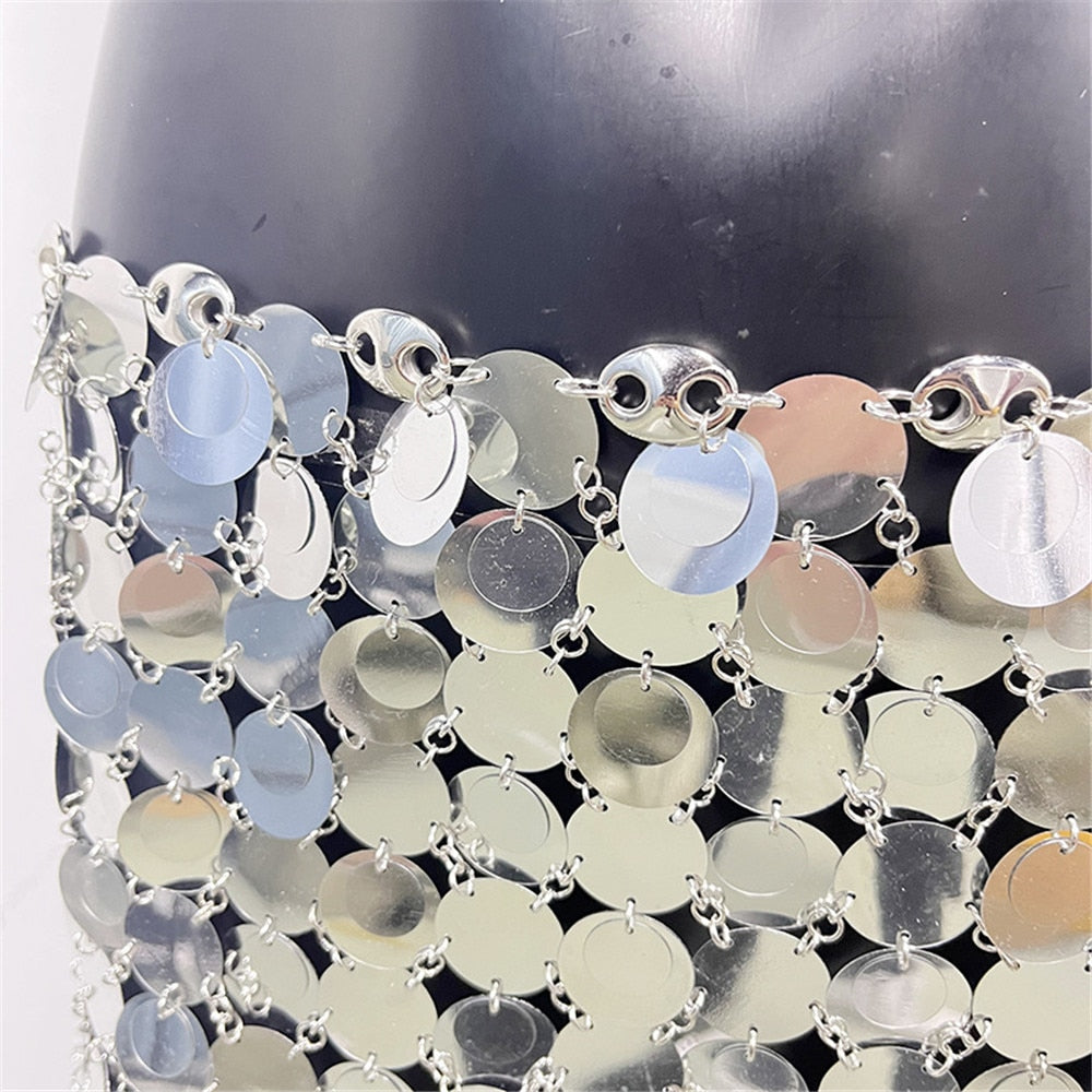 Shiny Sequins Mini Skirt