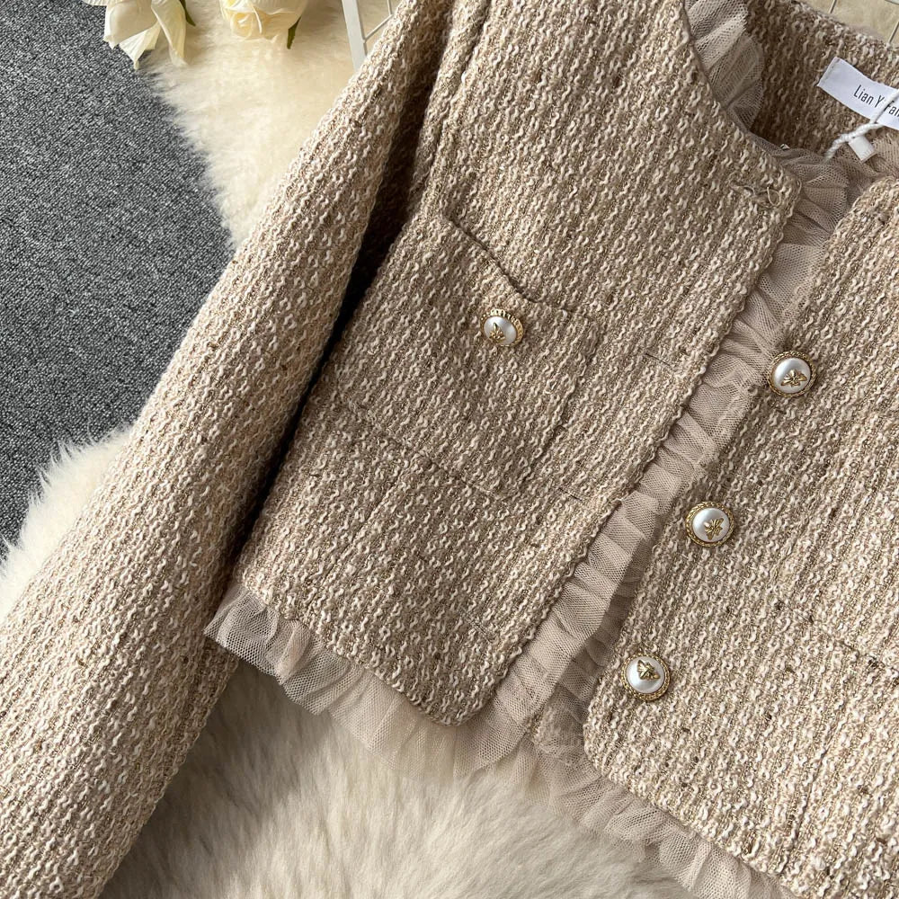 OMELLA Midi Dress +Tweed Jacket