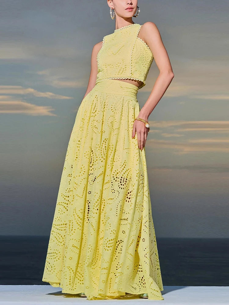 Embroidered Two Piece Set