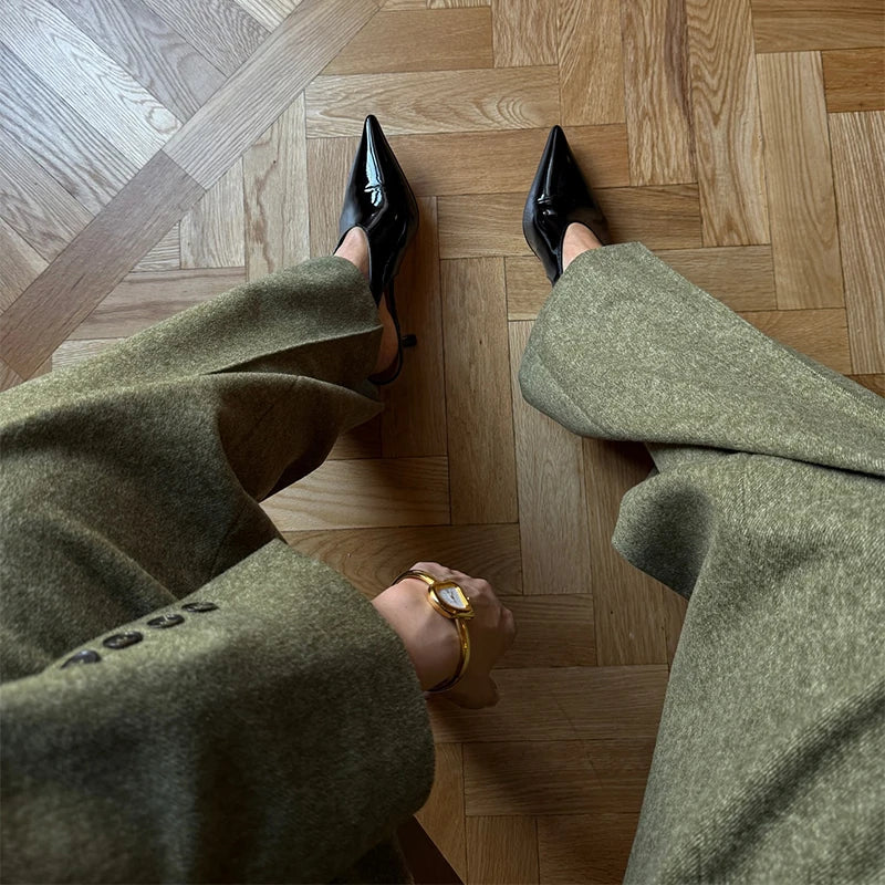 Woolen Blazer Pants Suit