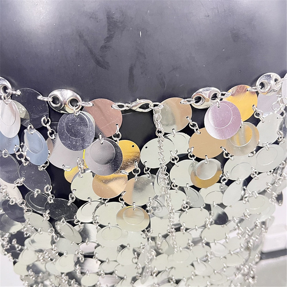 Shiny Sequins Mini Skirt