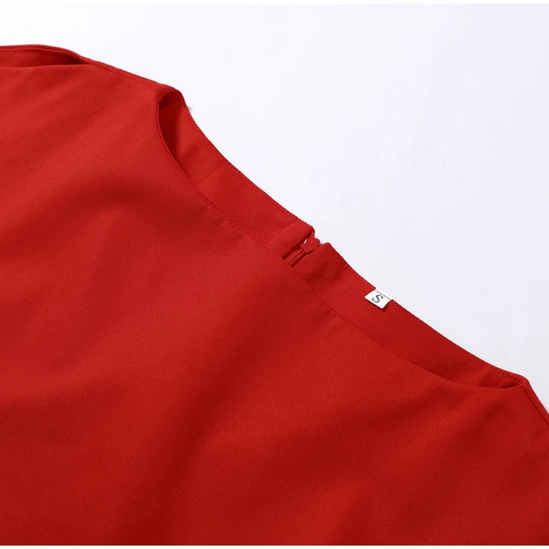 Ruby Mirage Puff Sleeve
