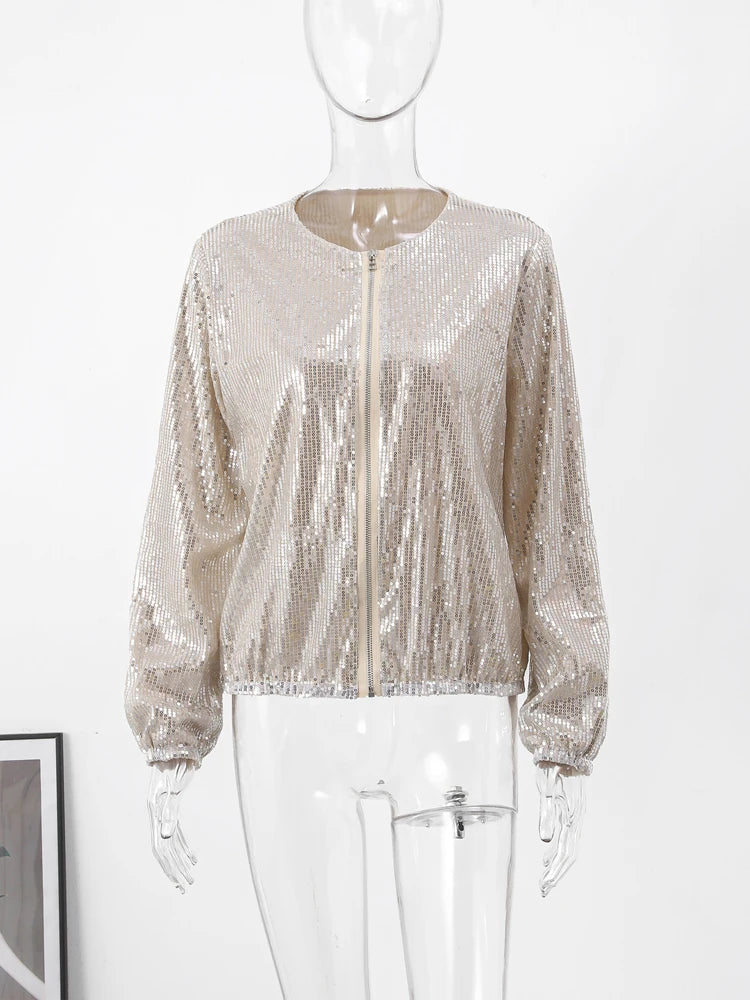Sequin Zipper Jacket