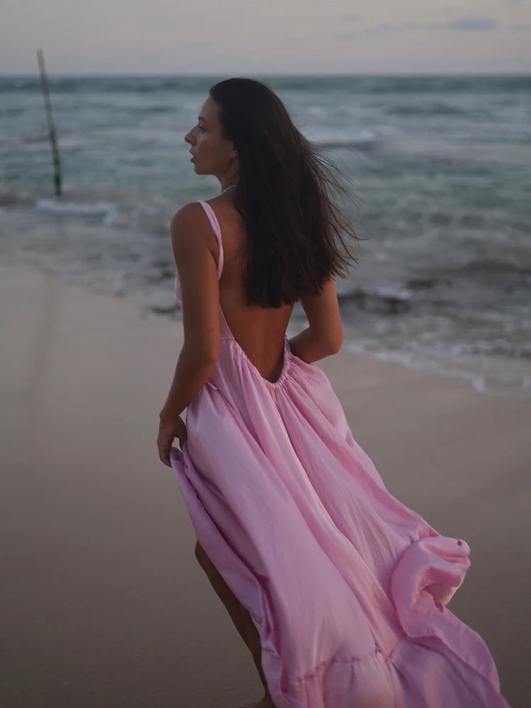 Beach Backless Loose Maxi Dress