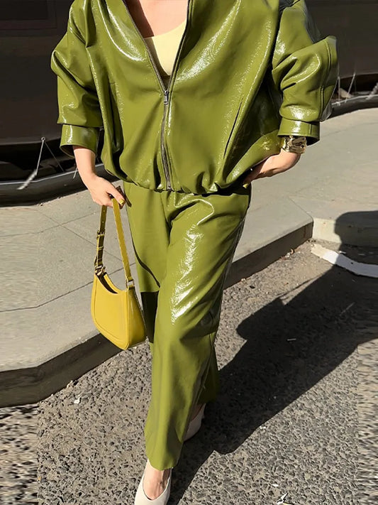 Leather Skirts Jackets Suit