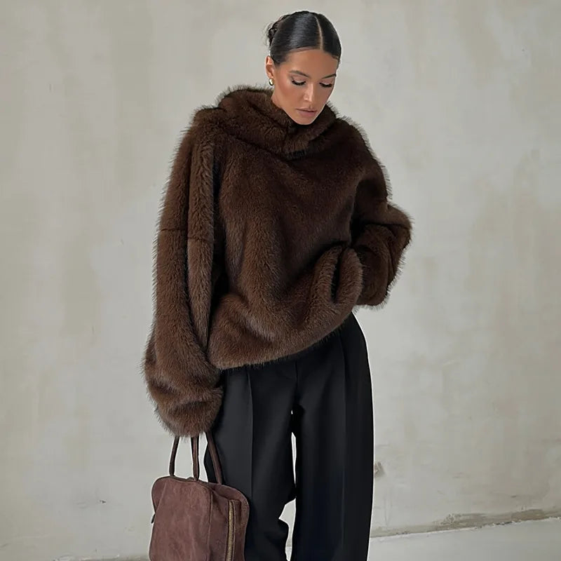 Fur Hooded Sweater
