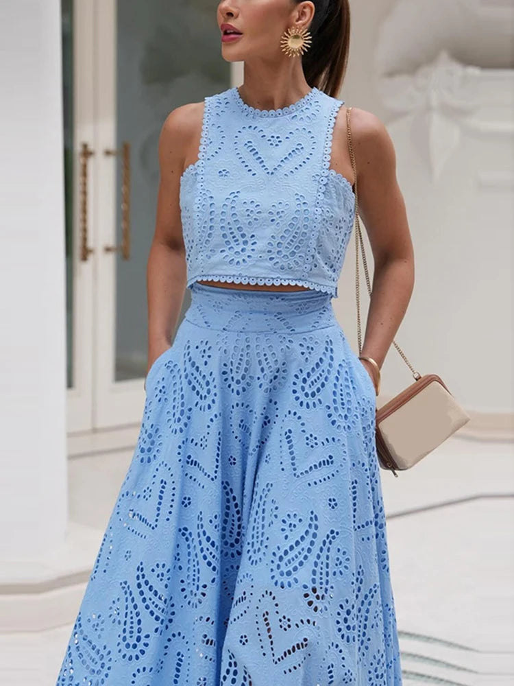 Embroidered Two Piece Set