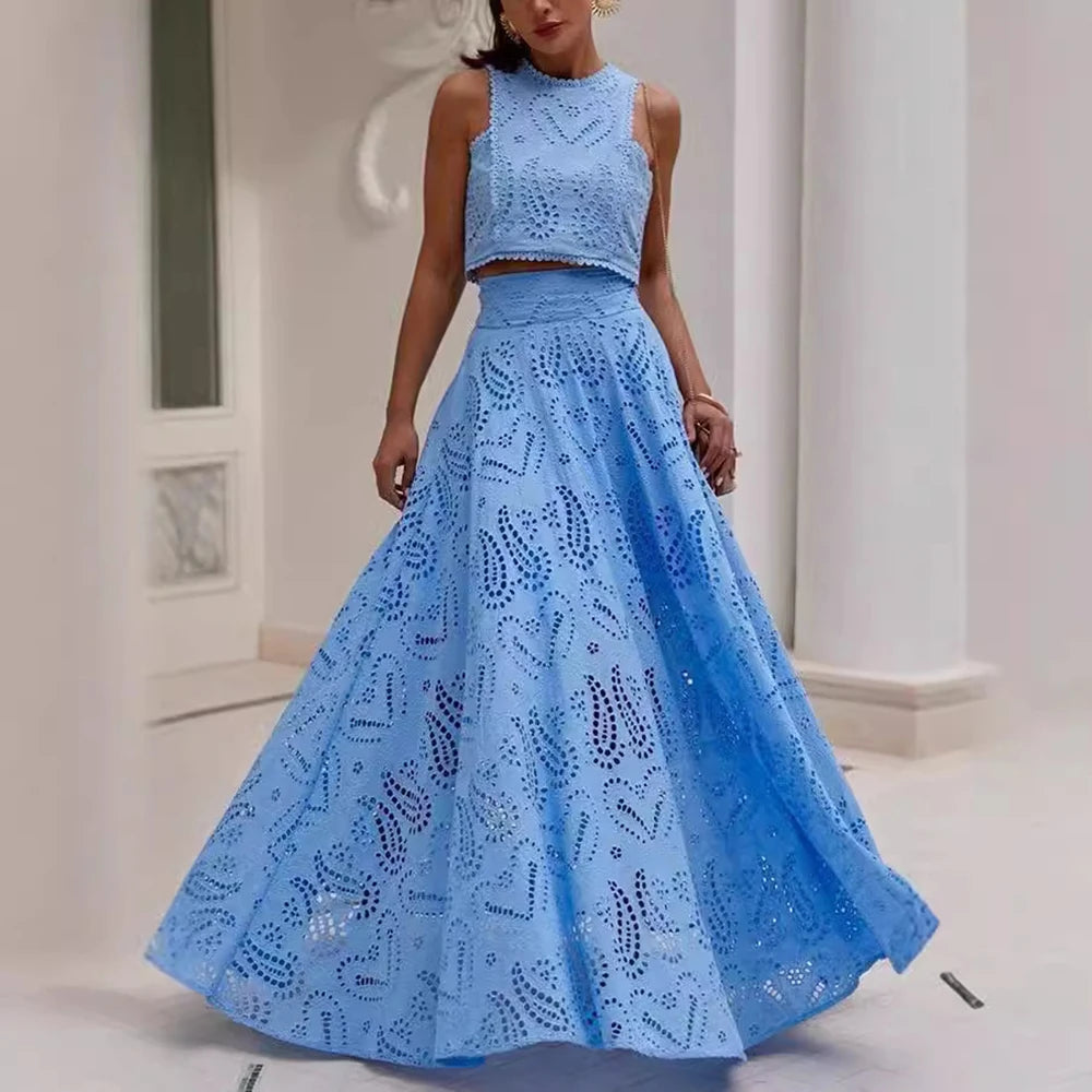 Embroidered Two Piece Set