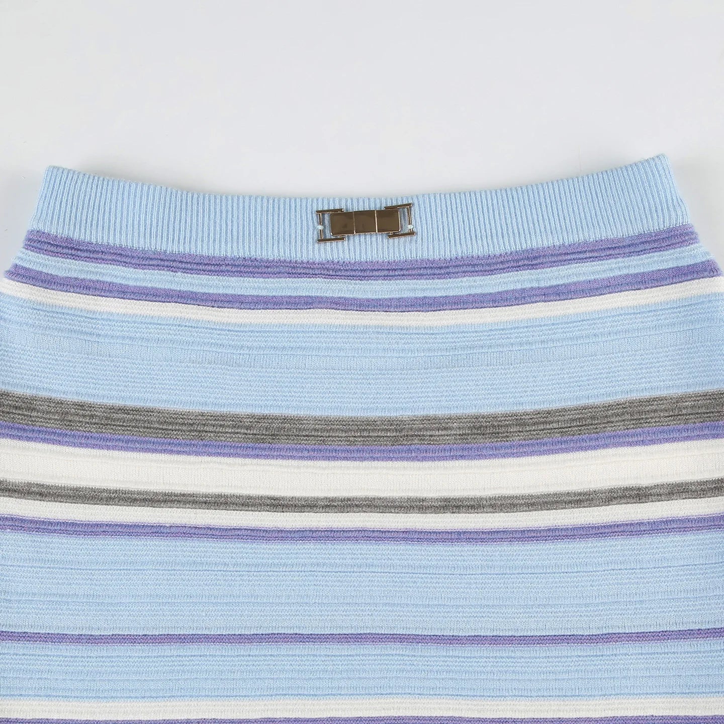 Striped Contrast Mini Skirt Set