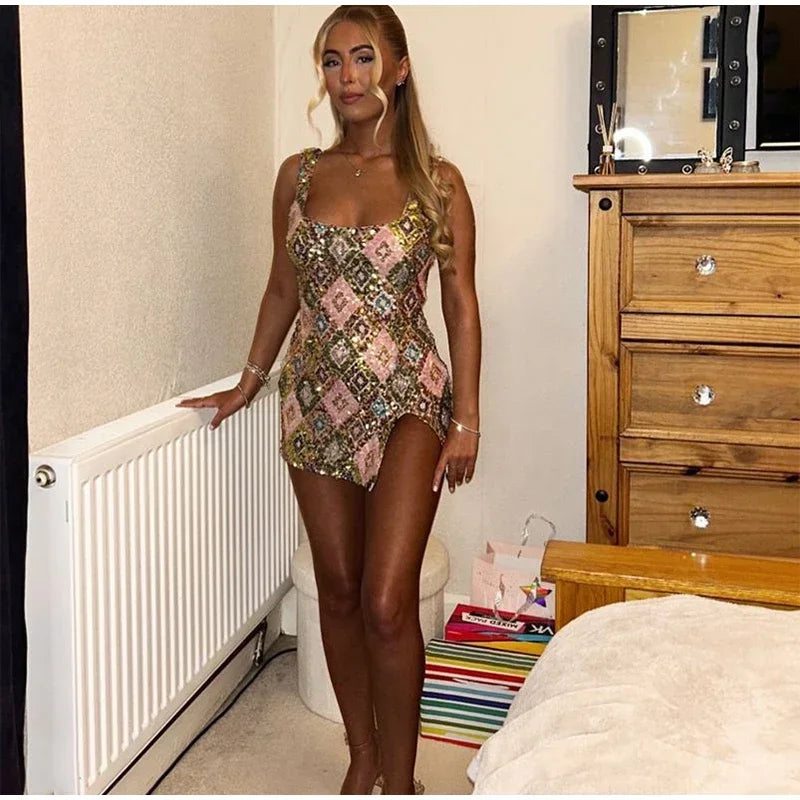 Sexy Sequined Short Dress