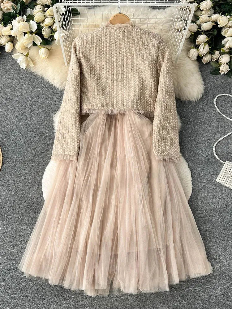 OMELLA Midi Dress +Tweed Jacket