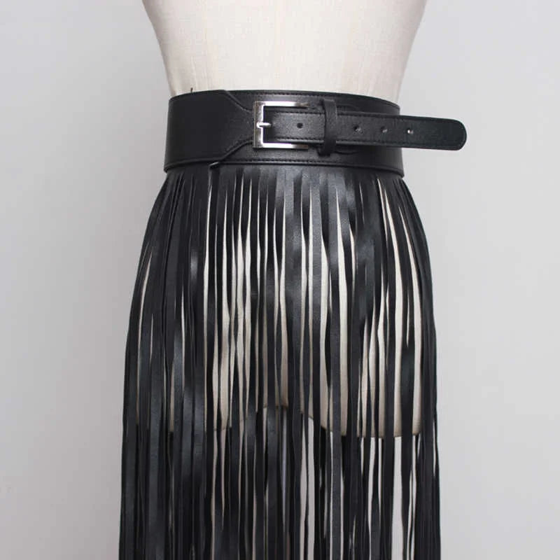 Carla Pu Leather Long Tassel Belt
