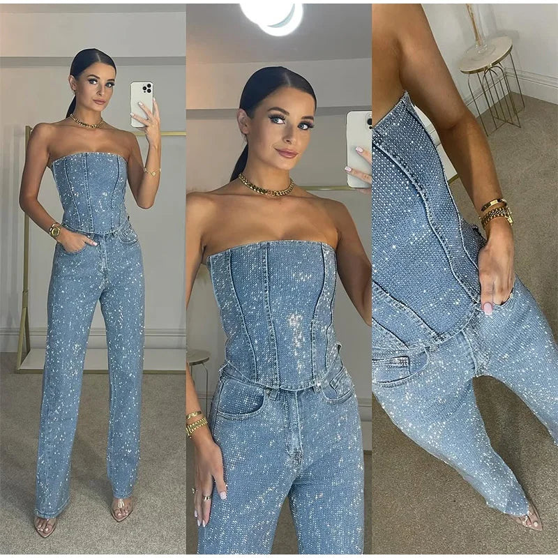 Diamond Jeans Set