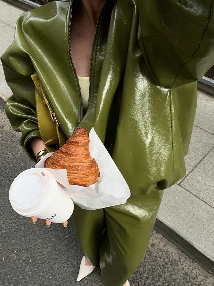 Leather Skirts Jackets Suit