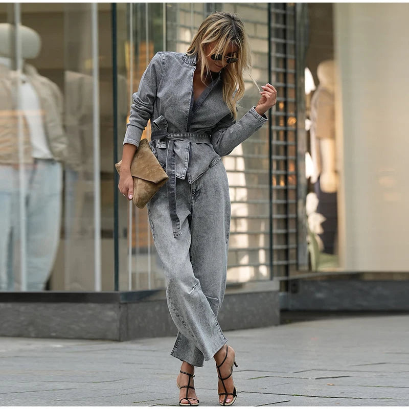 Odele Denim Two Piece Suit