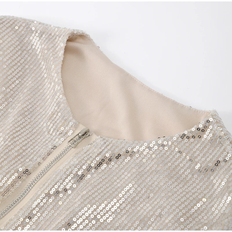 Sequin Zipper Jacket
