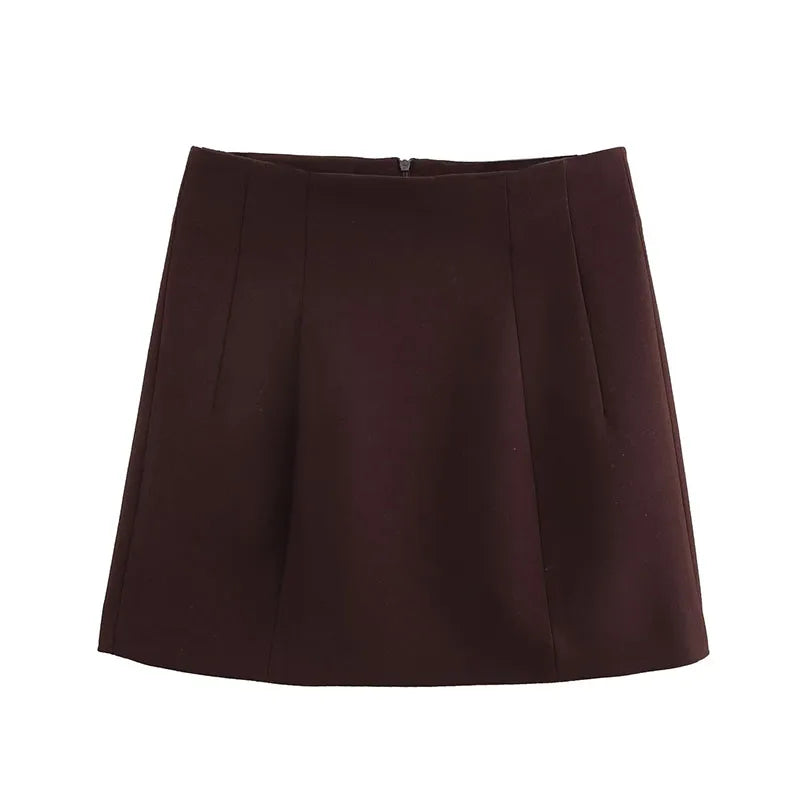 Deep Mocha Tailored Blazer Pants and Skirt Set