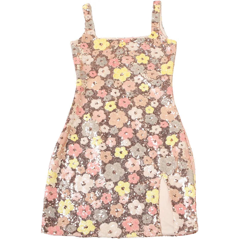 Floral Sequin Nightclub Dress