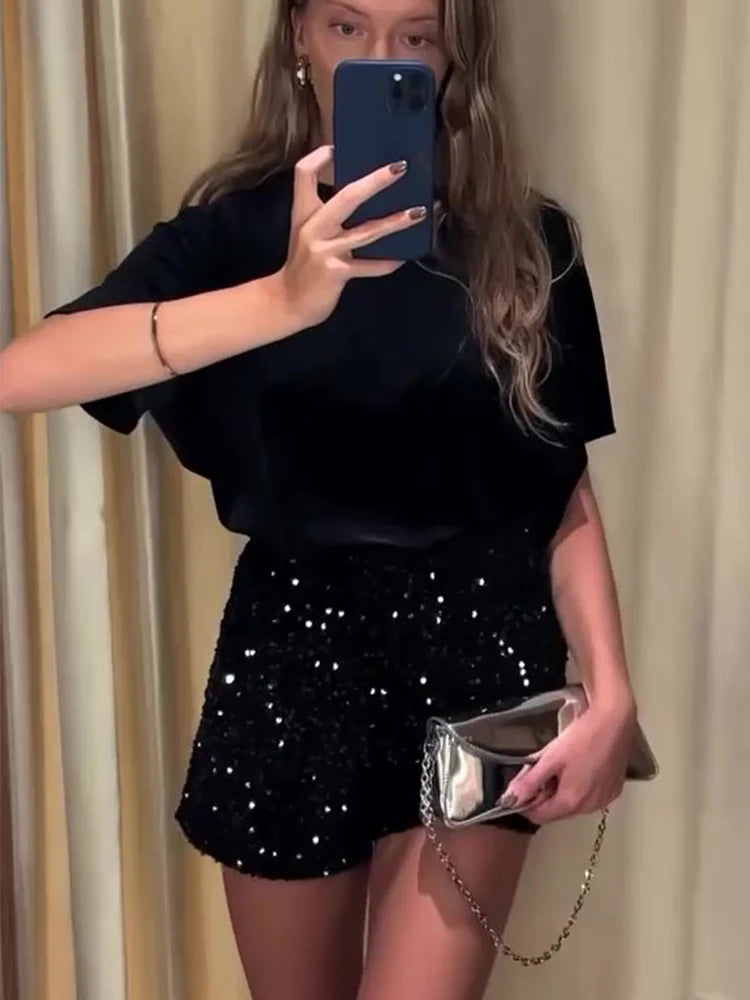 Sequin Shorts Set