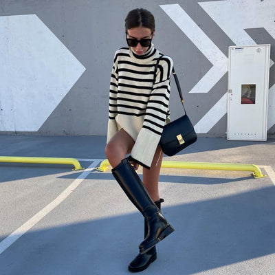 Striped Print Loose Pullover