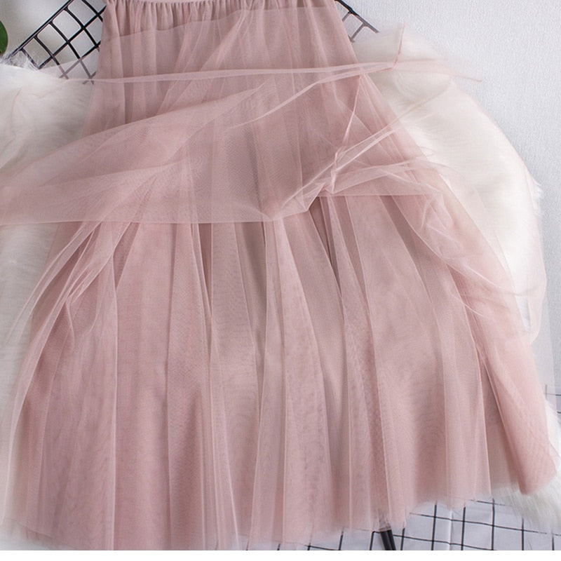 A LINE Long Tulle Skirt