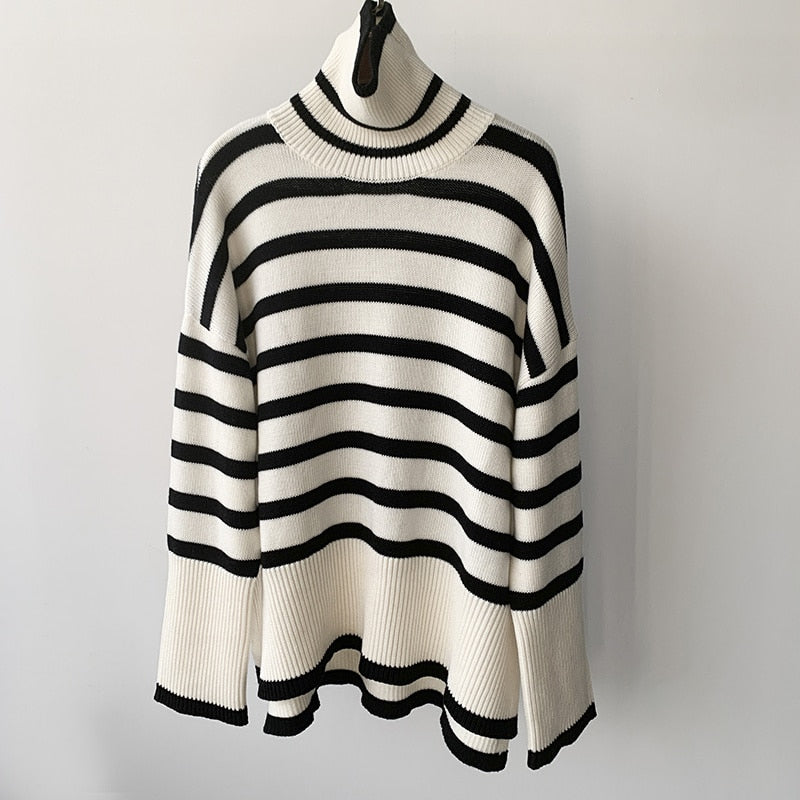 Striped Print Loose Pullover