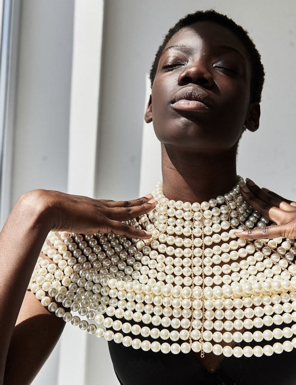 Round Neck Pearl Top