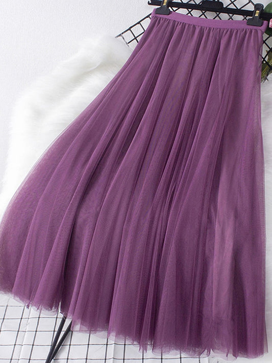 A LINE Long Tulle Skirt
