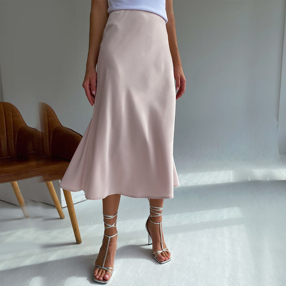 Irma Long Satin Skirt