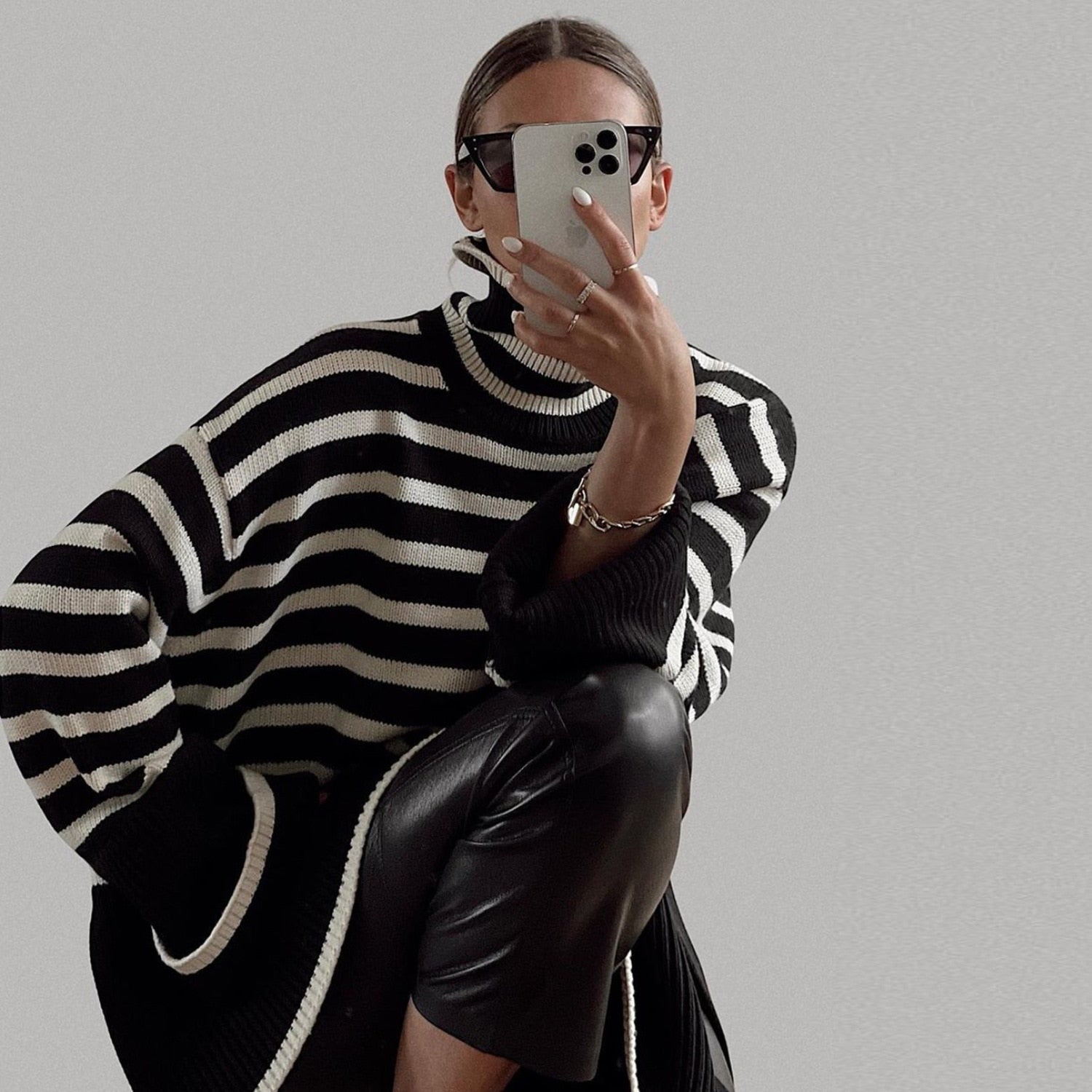 Striped Print Loose Pullover