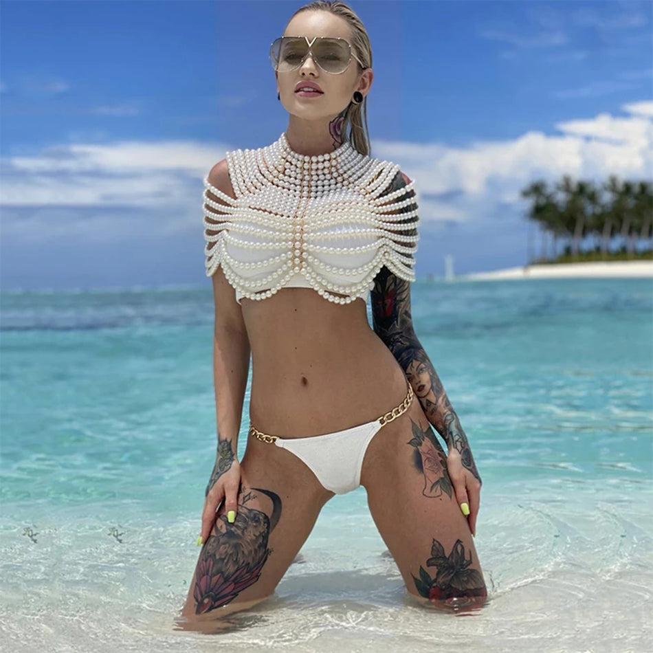 Round Neck Pearl Top