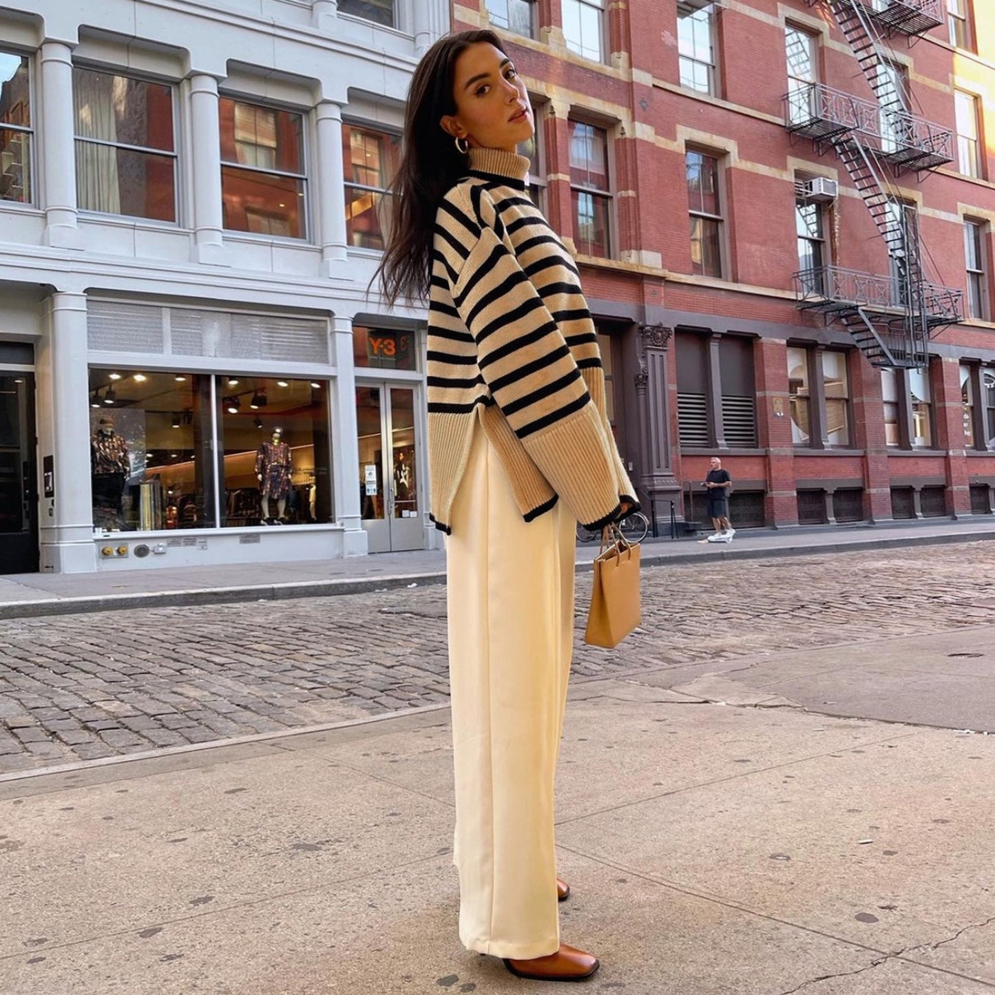 Striped Print Loose Pullover