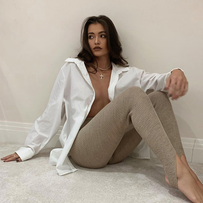 Ribbed Knit Legginds