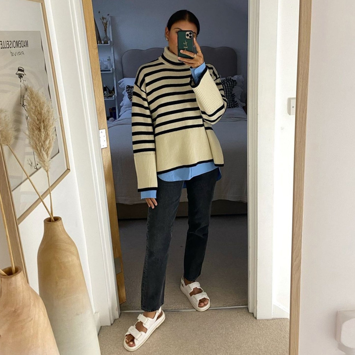 Striped Print Loose Pullover