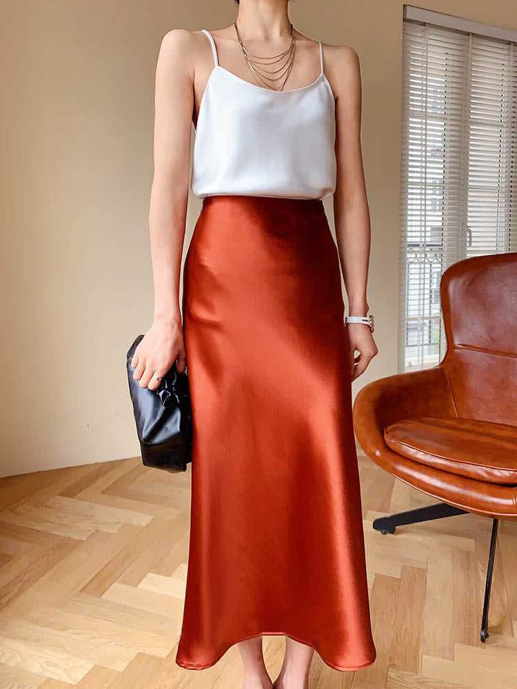 IRMA LONG SATIN SKIRT