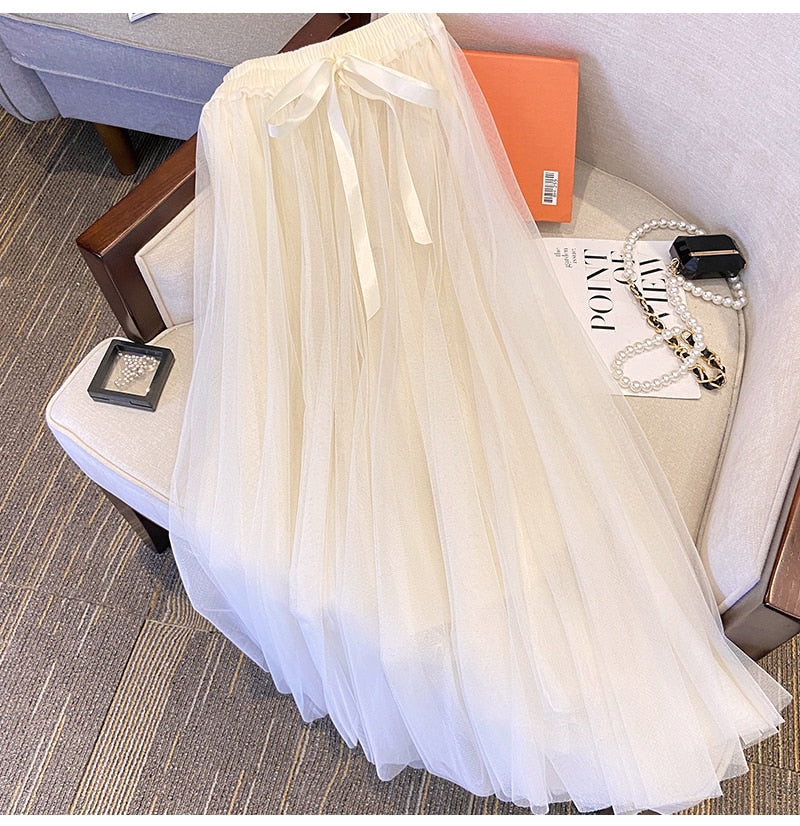 KERIN Tulle Long Skirt