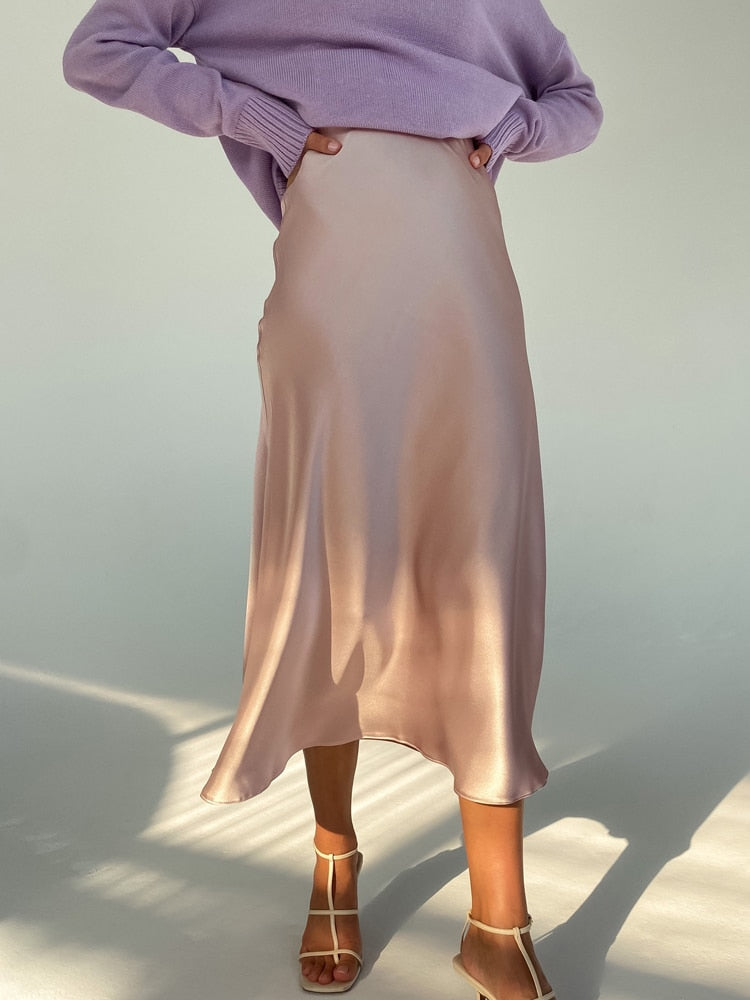 Irma Long Satin Skirt