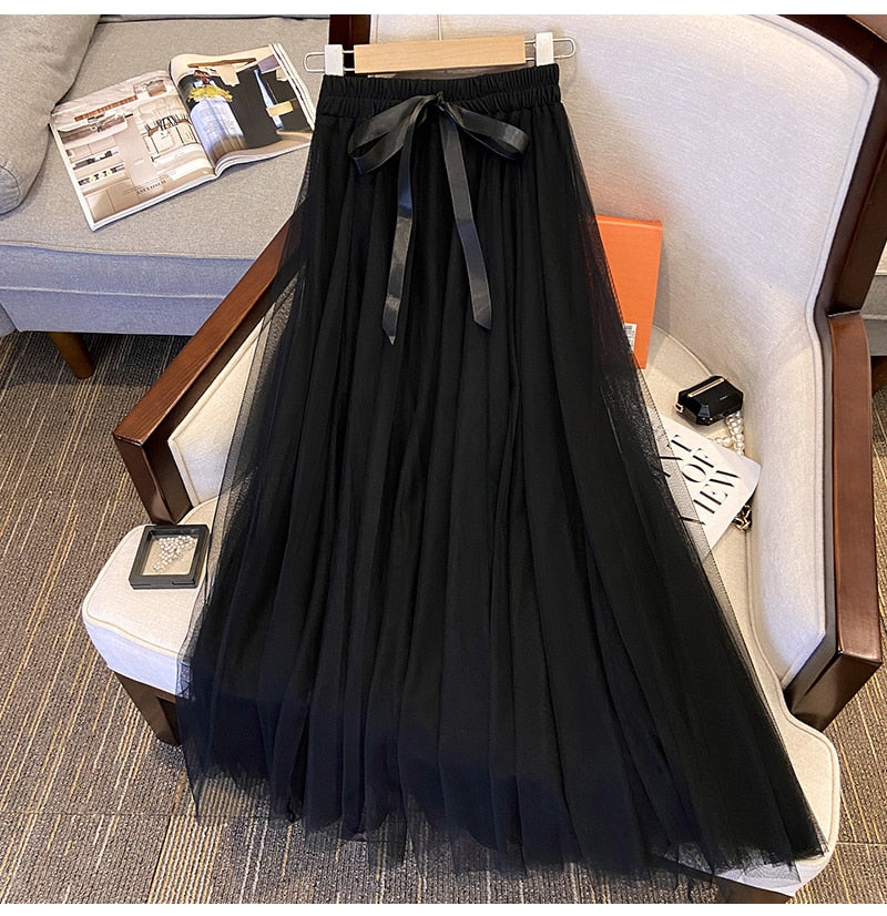 KERIN Tulle Long Skirt