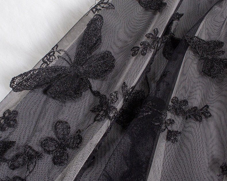 Butterfly Tulle Long Skirt