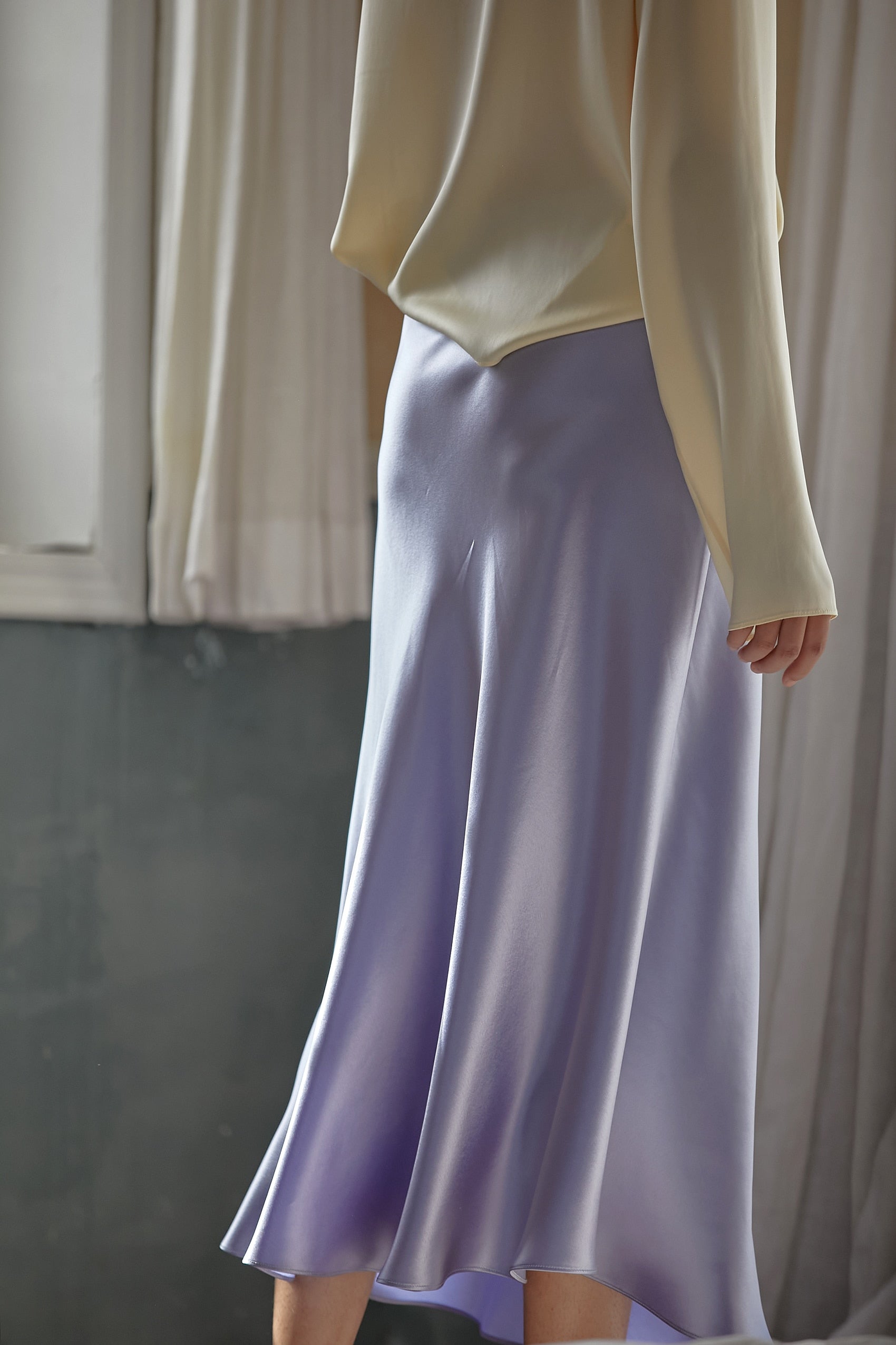 IRMA LONG SATIN SKIRT