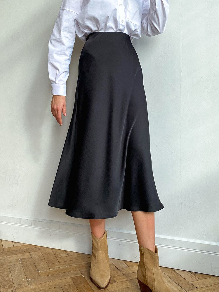 Irma Long Satin Skirt