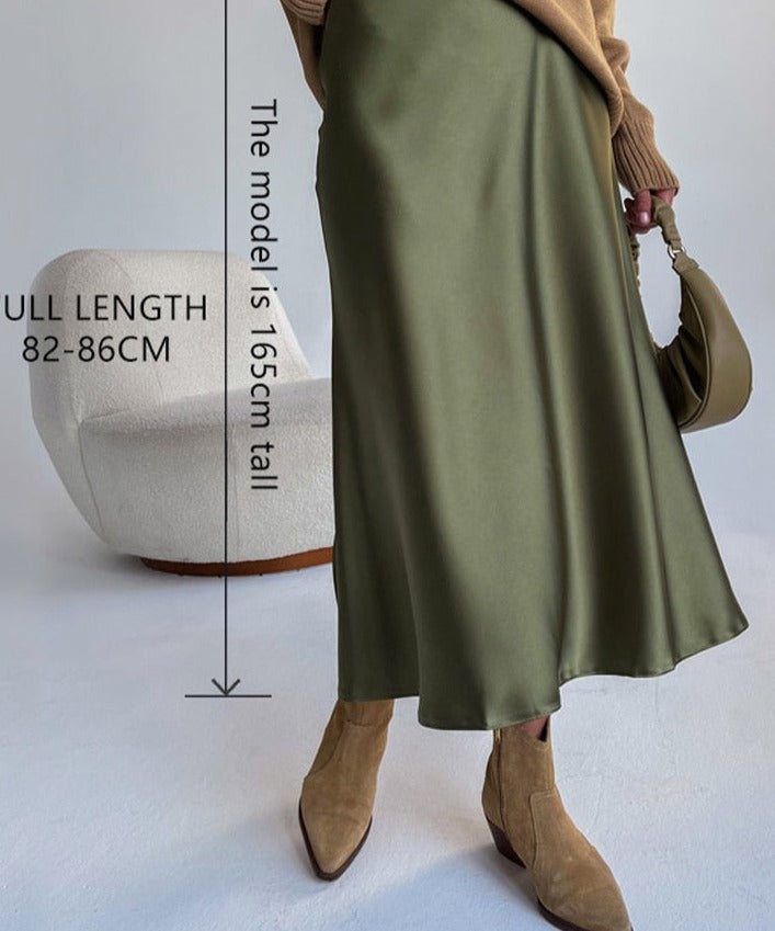 Irma Long Satin Skirt