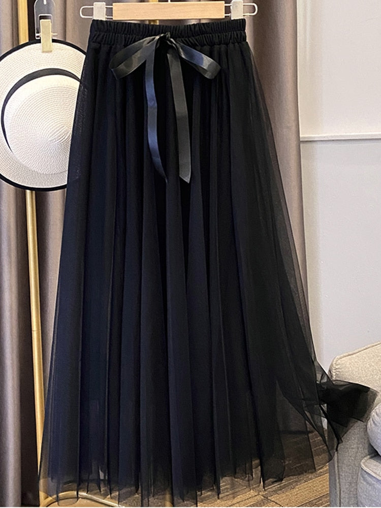 KERIN Tulle Long Skirt