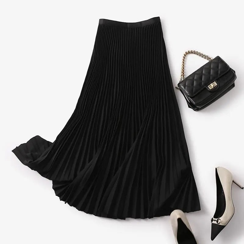 Long Pleated Skirt