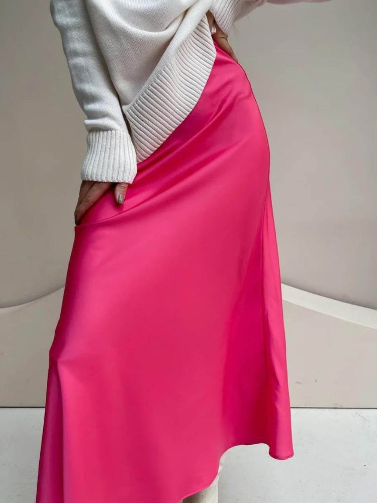 IRMA LONG SATIN SKIRT