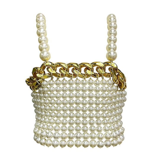Pearl Top with gold chain