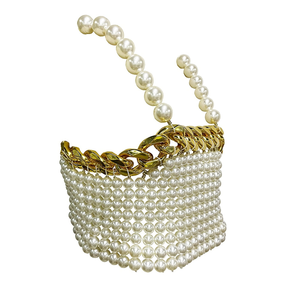 Pearl Top with gold chain